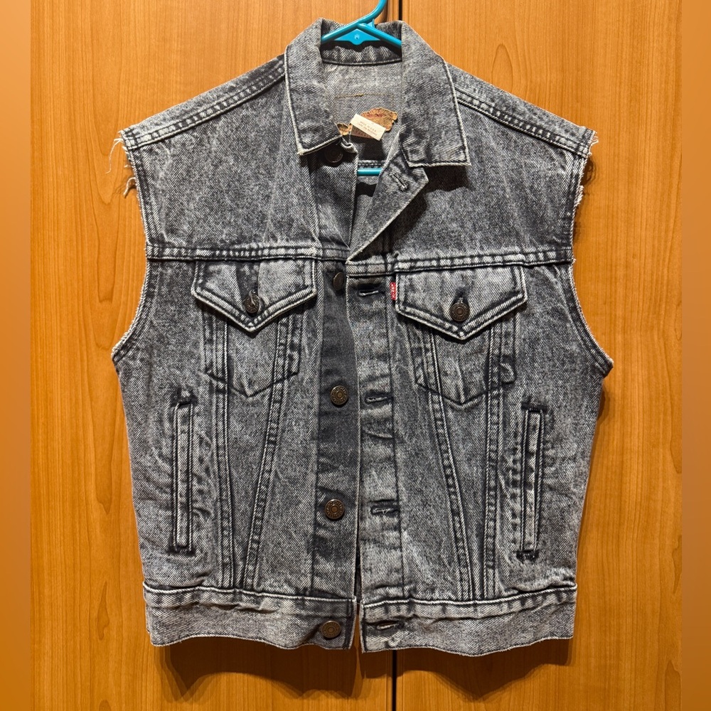 Vintage Levi's Faded Black Denim Vest